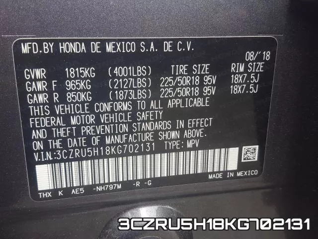 3CZRU5H18KG702131