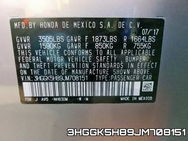 3HGGK5H89JM708151