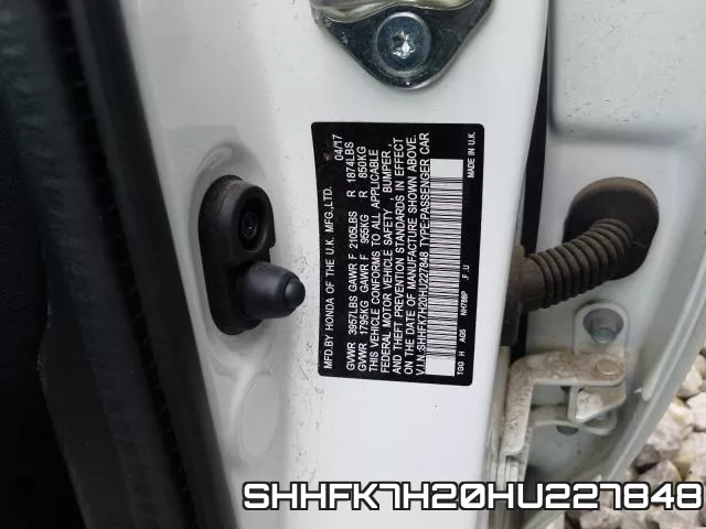 SHHFK7H20HU227848