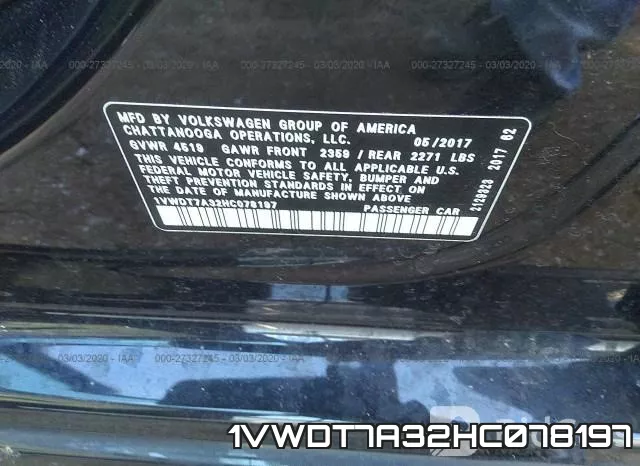 1VWDT7A32HC078197