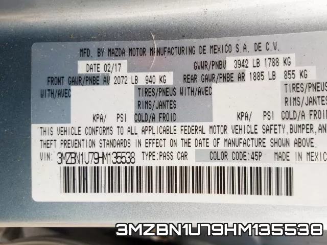 3MZBN1U79HM135538