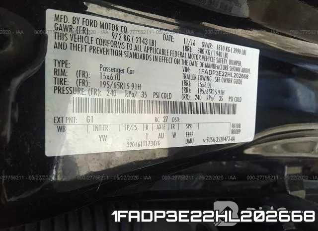1FADP3E22HL202668