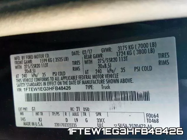 1FTEW1EG3HFB48426