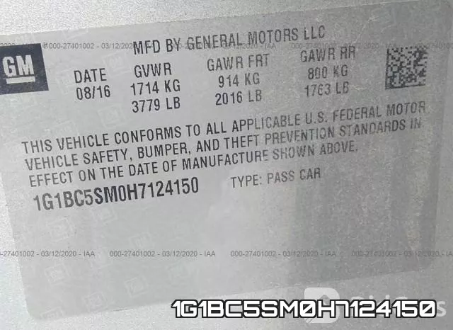1G1BC5SM0H7124150