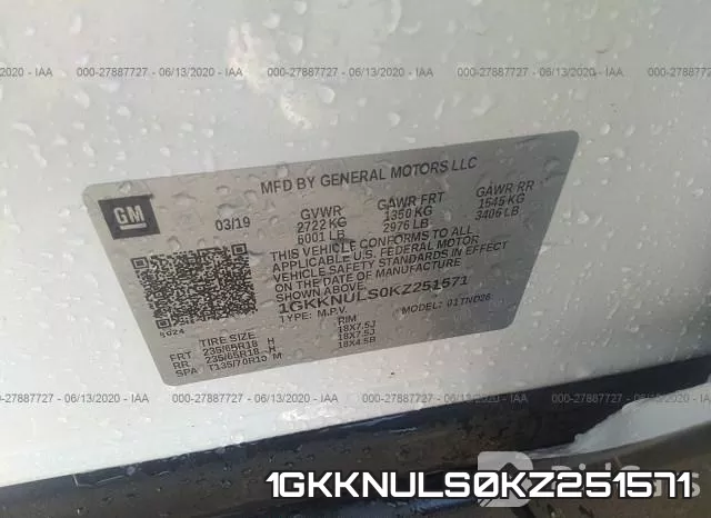1GKKNULS0KZ251571