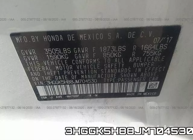 3HGGK5H88JM704530