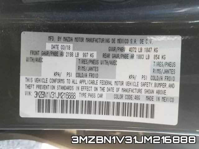 3MZBN1V31JM216888