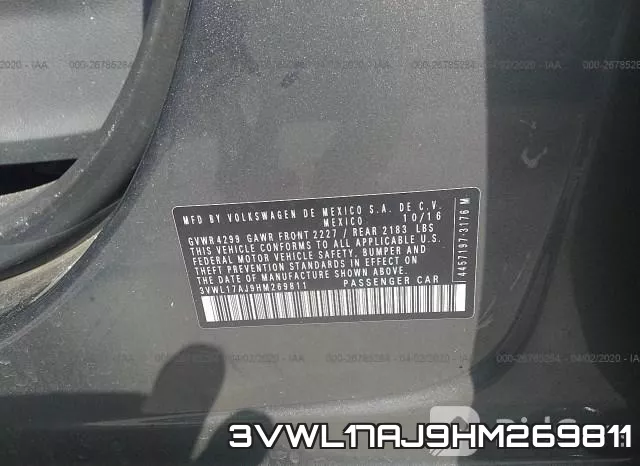 3VWL17AJ9HM269811