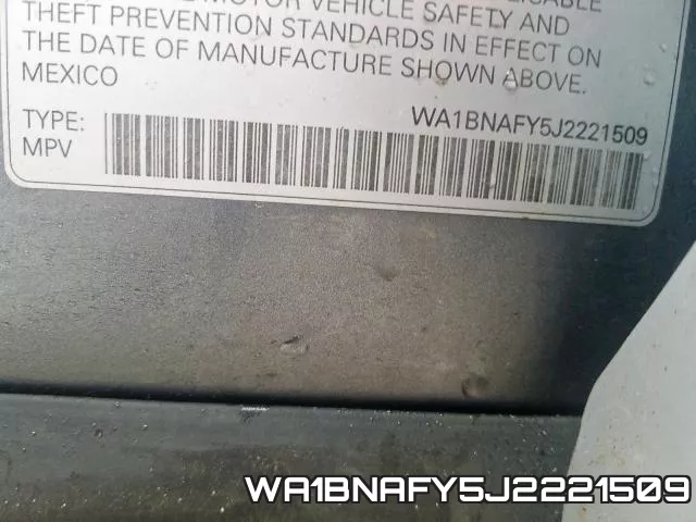 WA1BNAFY5J2221509
