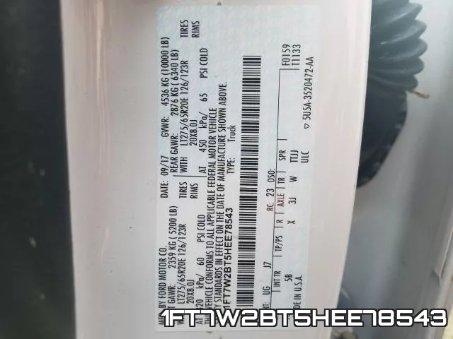 1FT7W2BT5HEE78543