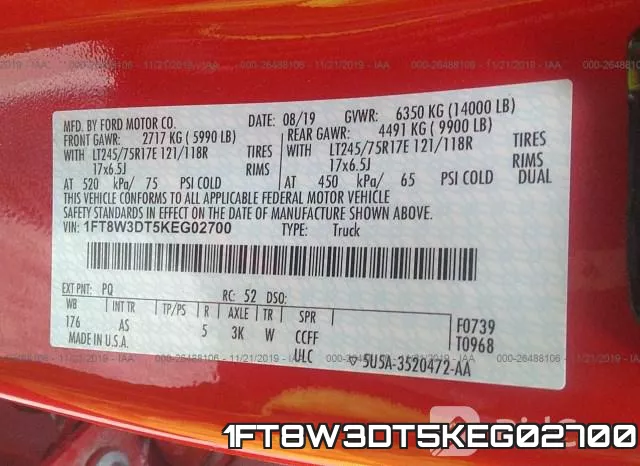 1FT8W3DT5KEG02700