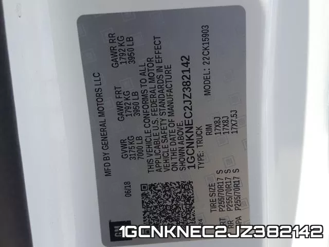 1GCNKNEC2JZ382142
