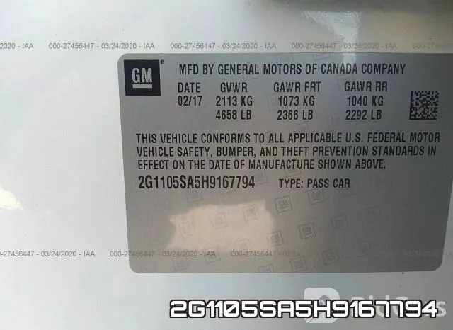 2G1105SA5H9167794