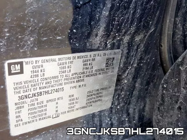 3GNCJKSB7HL274015