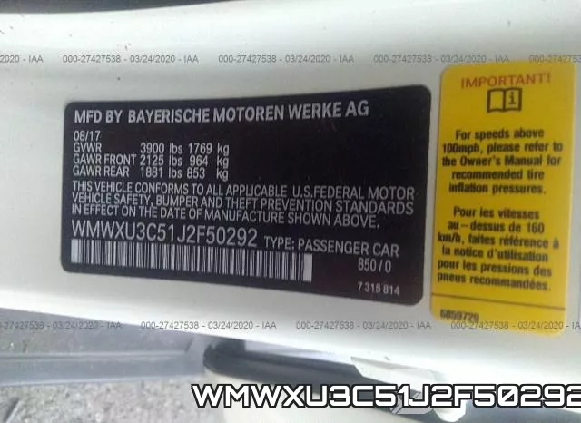 WMWXU3C51J2F50292