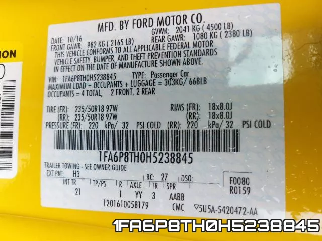 1FA6P8TH0H5238845
