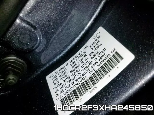 1HGCR2F3XHA245850