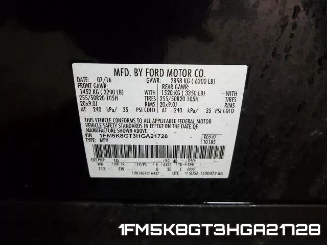 1FM5K8GT3HGA21728