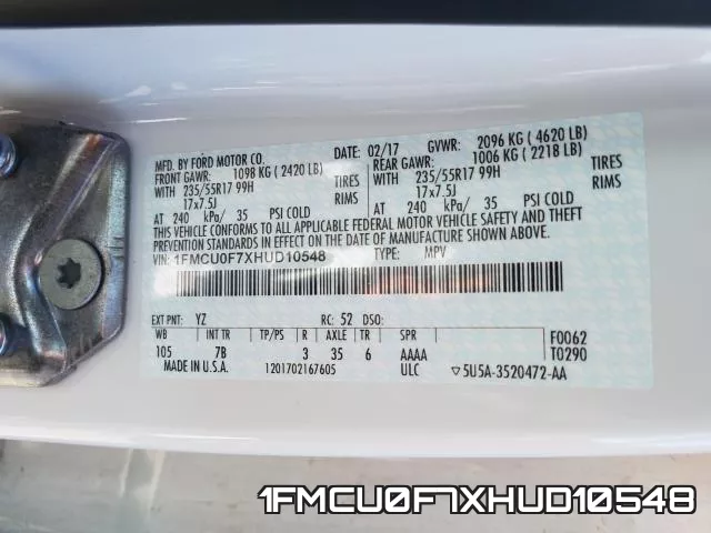 1FMCU0F7XHUD10548