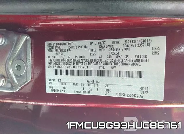 1FMCU9G93HUC86761
