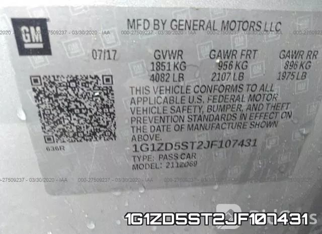 1G1ZD5ST2JF107431