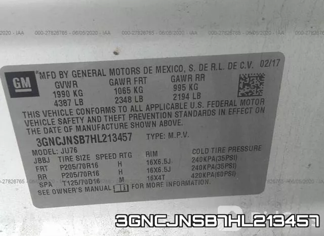 3GNCJNSB7HL213457