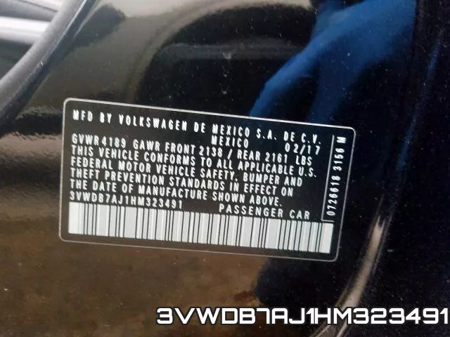 3VWDB7AJ1HM323491