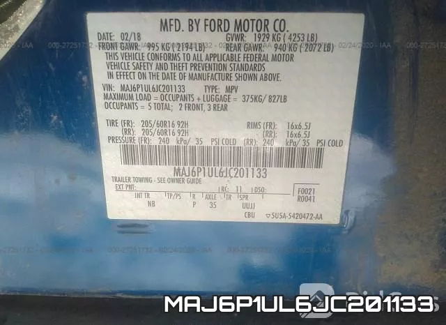 MAJ6P1UL6JC201133