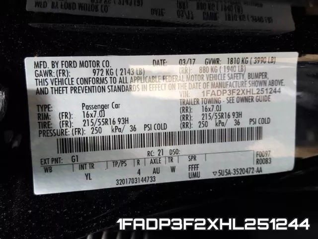 1FADP3F2XHL251244