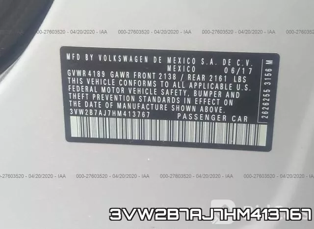 3VW2B7AJ7HM413767