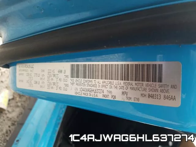 1C4AJWAG6HL637274