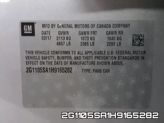 2G1105SA1H9165282