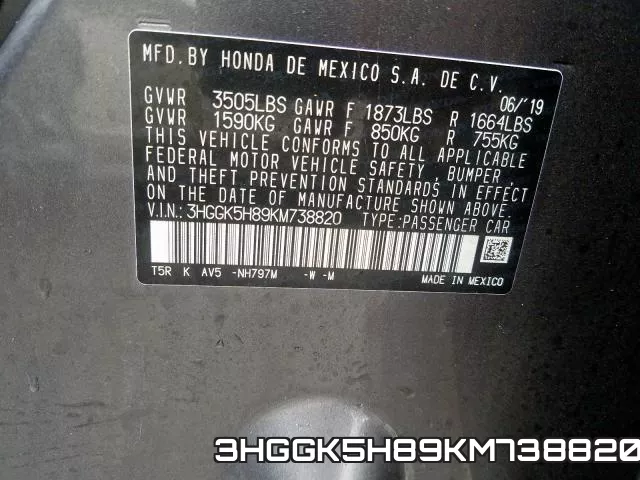 3HGGK5H89KM738820