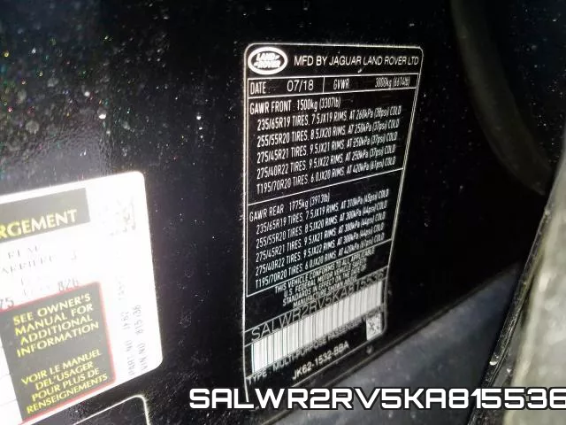 SALWR2RV5KA815536
