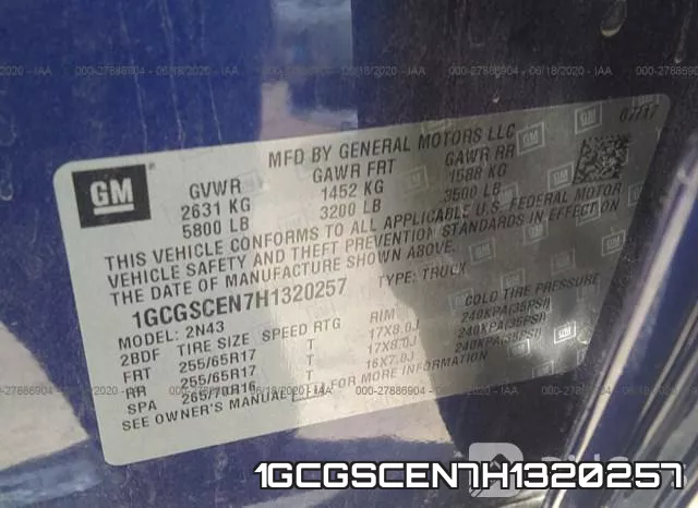 1GCGSCEN7H1320257