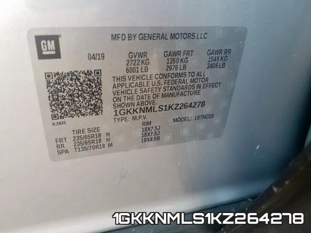 1GKKNMLS1KZ264278