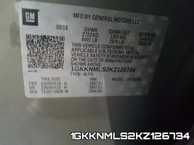 1GKKNMLS2KZ126734