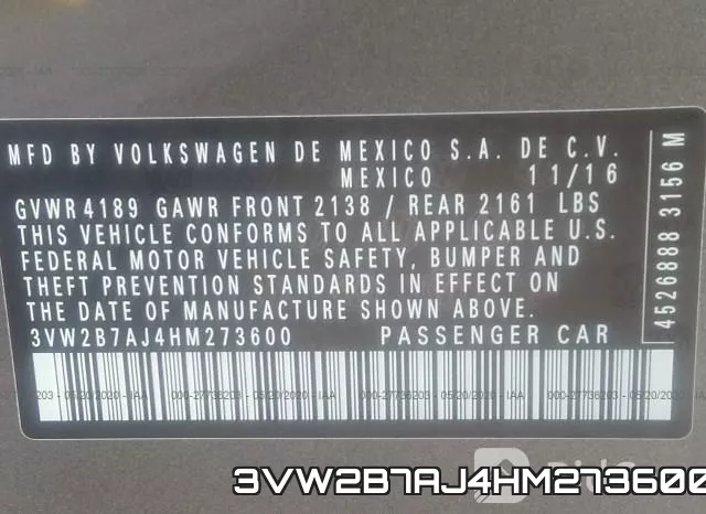 3VW2B7AJ4HM273600