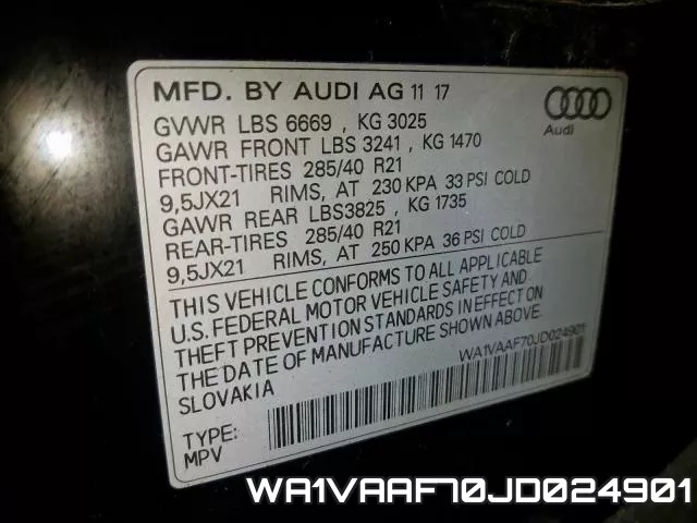 WA1VAAF70JD024901