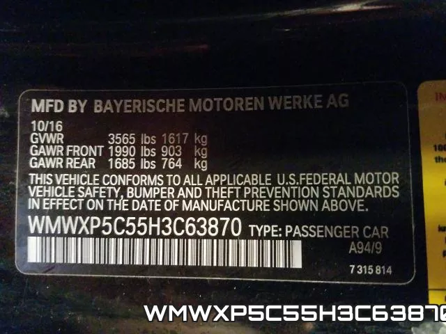 WMWXP5C55H3C63870