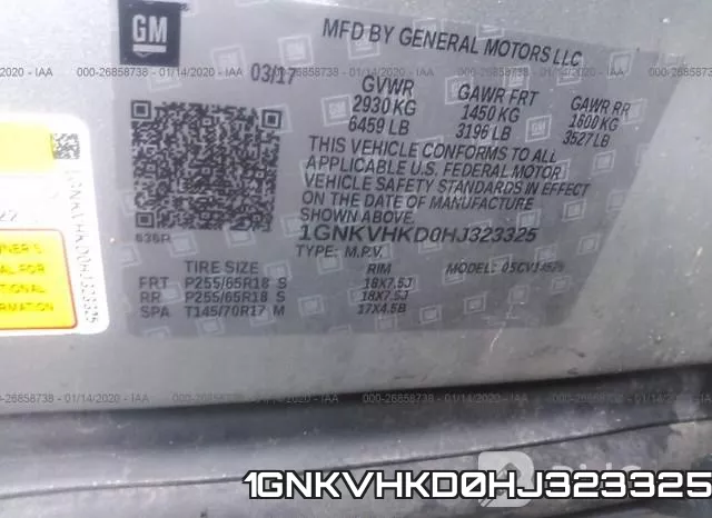 1GNKVHKD0HJ323325