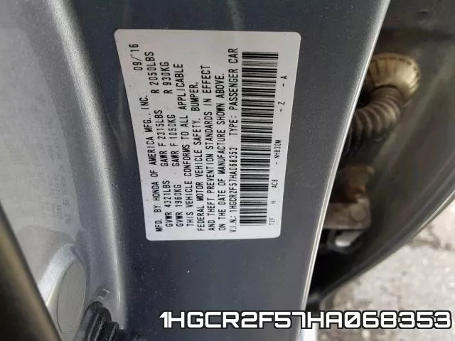 1HGCR2F57HA068353
