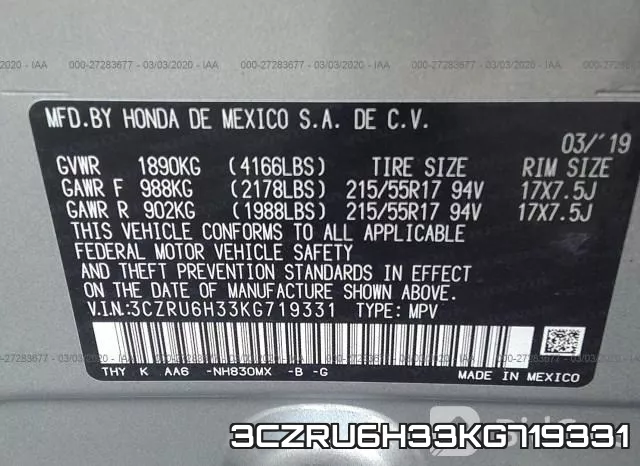 3CZRU6H33KG719331