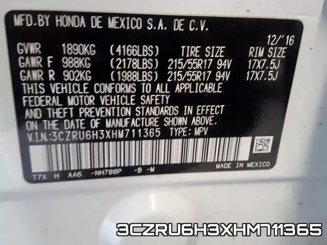 3CZRU6H3XHM711365