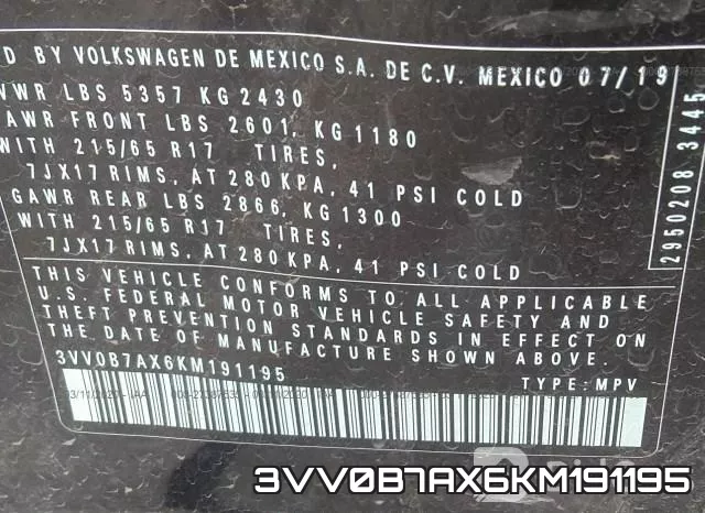 3VV0B7AX6KM191195