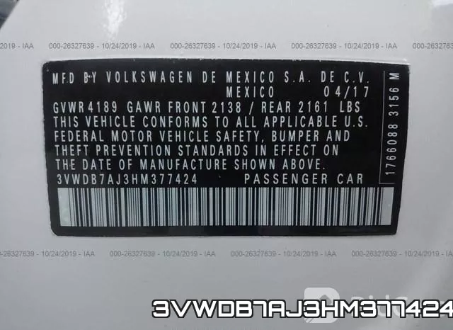 3VWDB7AJ3HM377424
