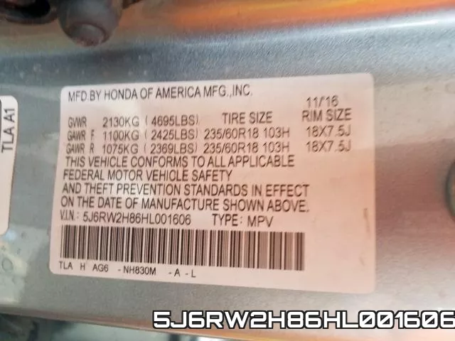 5J6RW2H86HL001606