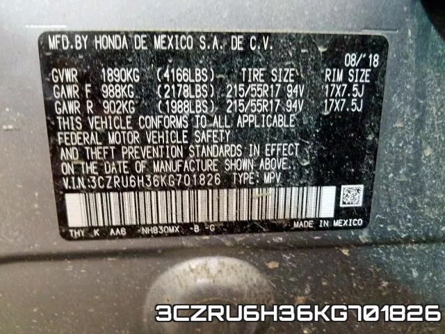 3CZRU6H36KG701826