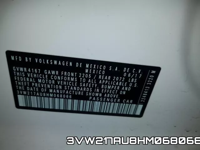 3VW217AU8HM068066