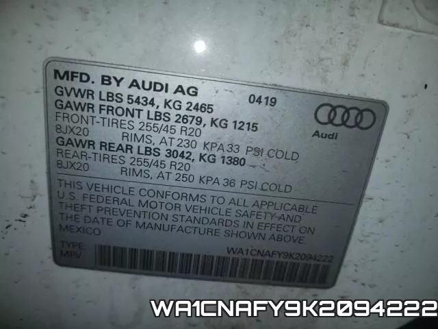 WA1CNAFY9K2094222